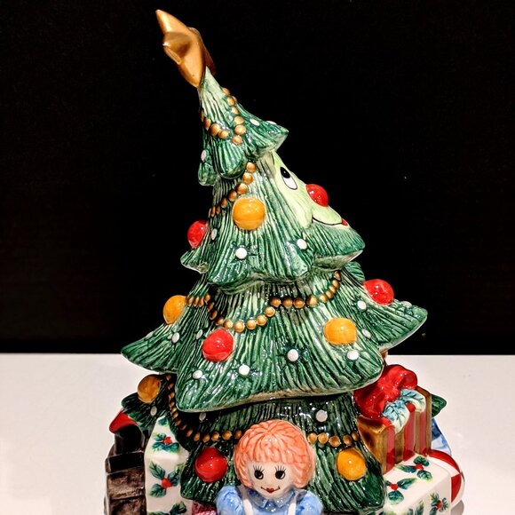 Fitz and Floyd Essentials “Wee Christmas Tree” Ceramic Cookie Jar - Picture 5 of 11